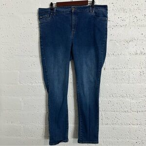 Woman Within Womens Plus Jeans 18 W Blue Denim Medium Wash Stretch AO13